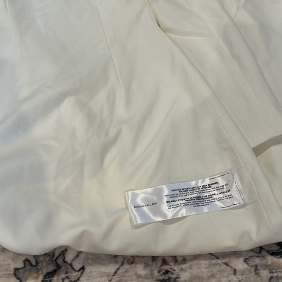 BCBGMaxazria Sz 0 Luciano Gardenia Maxi Low Cut Tuxedo Dress High Thigh Slit NWT - Picture 5 of 6